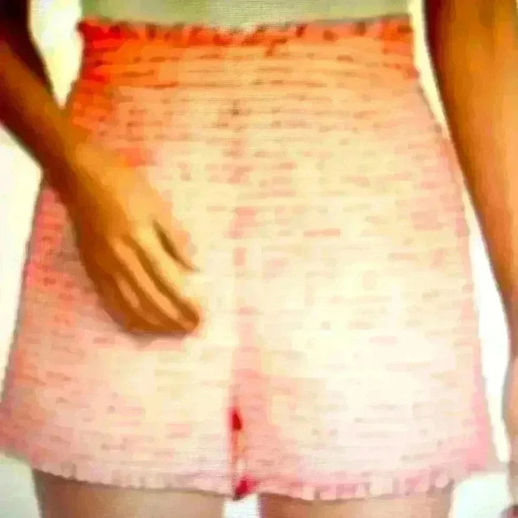 cinq a sept Pants - Cinq a Sept Tweed Neon Pink & White Coronado Shorts New